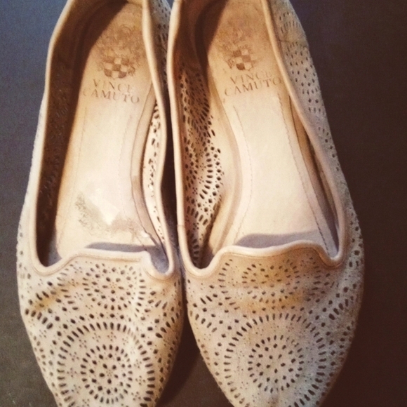Vince Camuto laser cut design suede flats size 7M/37 (EU) - Picture 1 of 4